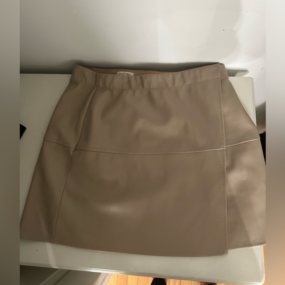 Max Studio Faux Leather Mini Skirt